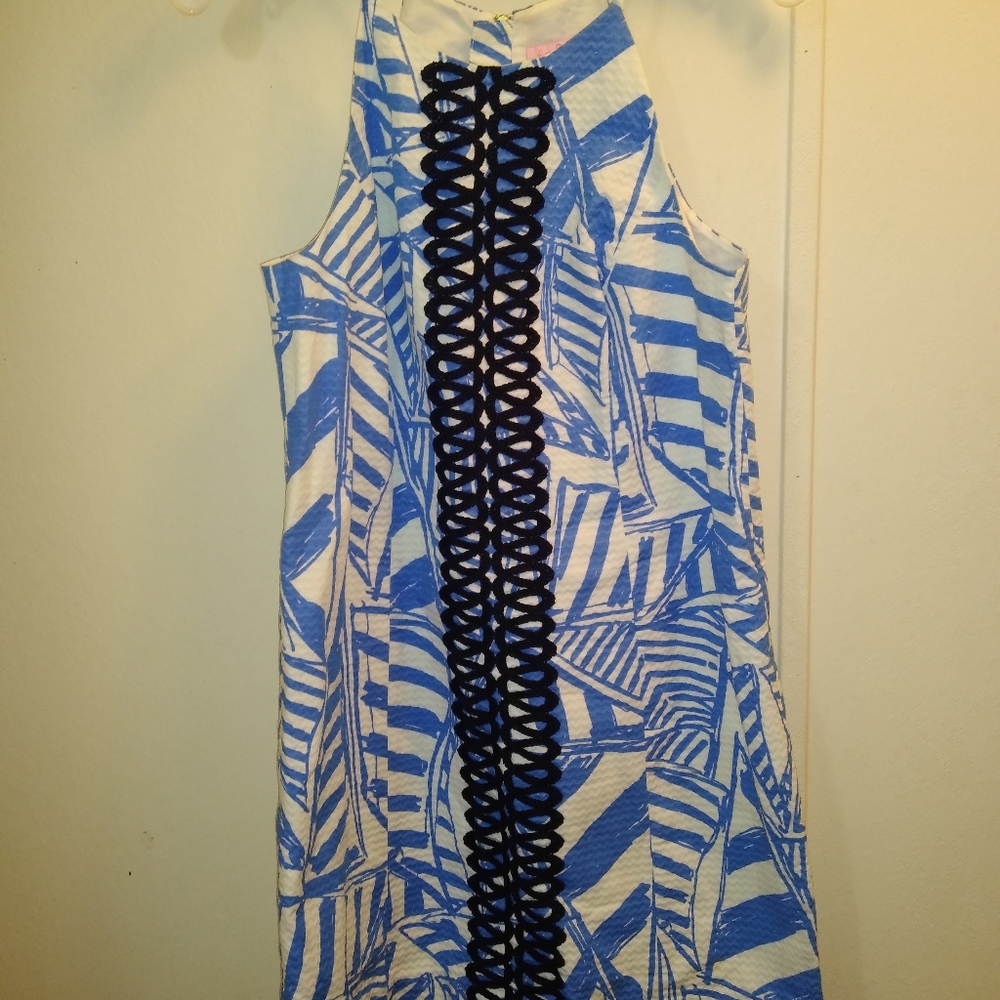 Lilly Pulitzer sz 4 blue white summer dress